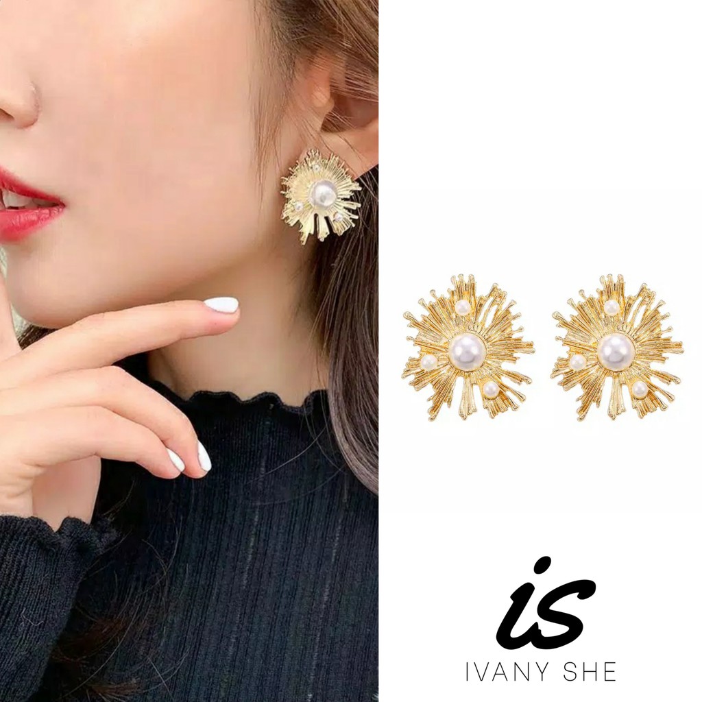 Premium Quality Anting fashion korea import aksesoris pesta perhiasan wanita earring giwang emas bkk