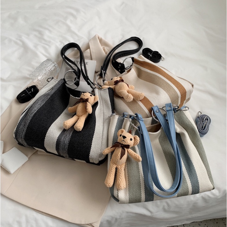 JK 929 1KG MUAT 2PCS TAS SELEMPANG TOTE BAG CUTE FREE BONEKA FASHION IMPORT Y10108 E6859 U4403