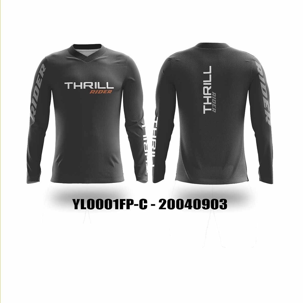 Jersey Baju Atasan - Sepeda Thriil Hitam panjang XS - 6XL