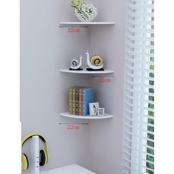 Best- Rak Sudut Siku 3 Susun Vintage Dinding Kamar Mandi Dekorasi Rumah F389