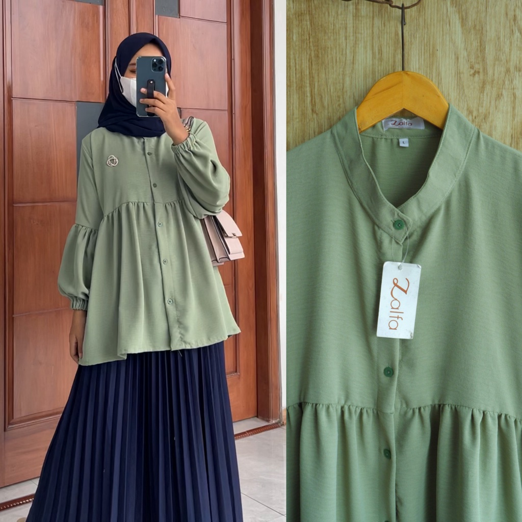 TANIA blouse by ZALFA OUTFIT / blouse polos / blouse crincle