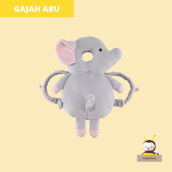 Bantal Pelindung Kepala Bayi Gajah Abu+Strap