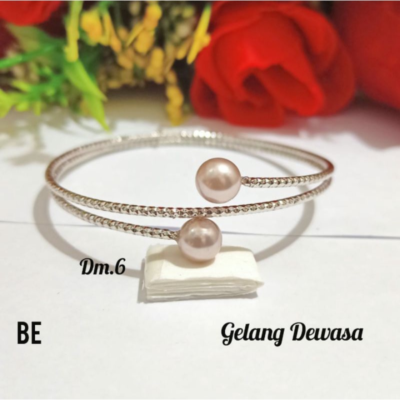 Gelang Dewasa Mutiara Gold dan Silver perhiasan Wanita Varian Motif (COD)