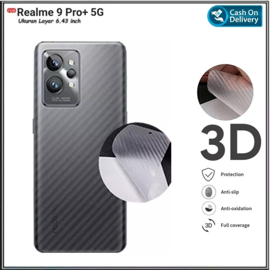 REALME 9 PRO REALME 9 PRO+ ANTI GORES BELAKANG SKIN KARBON GARSKIN MOTIF CARBON TRANSPARAN ANTI JAMUR PELINDUNG BELAKANG  9 PRO PLUS 9 PRO +