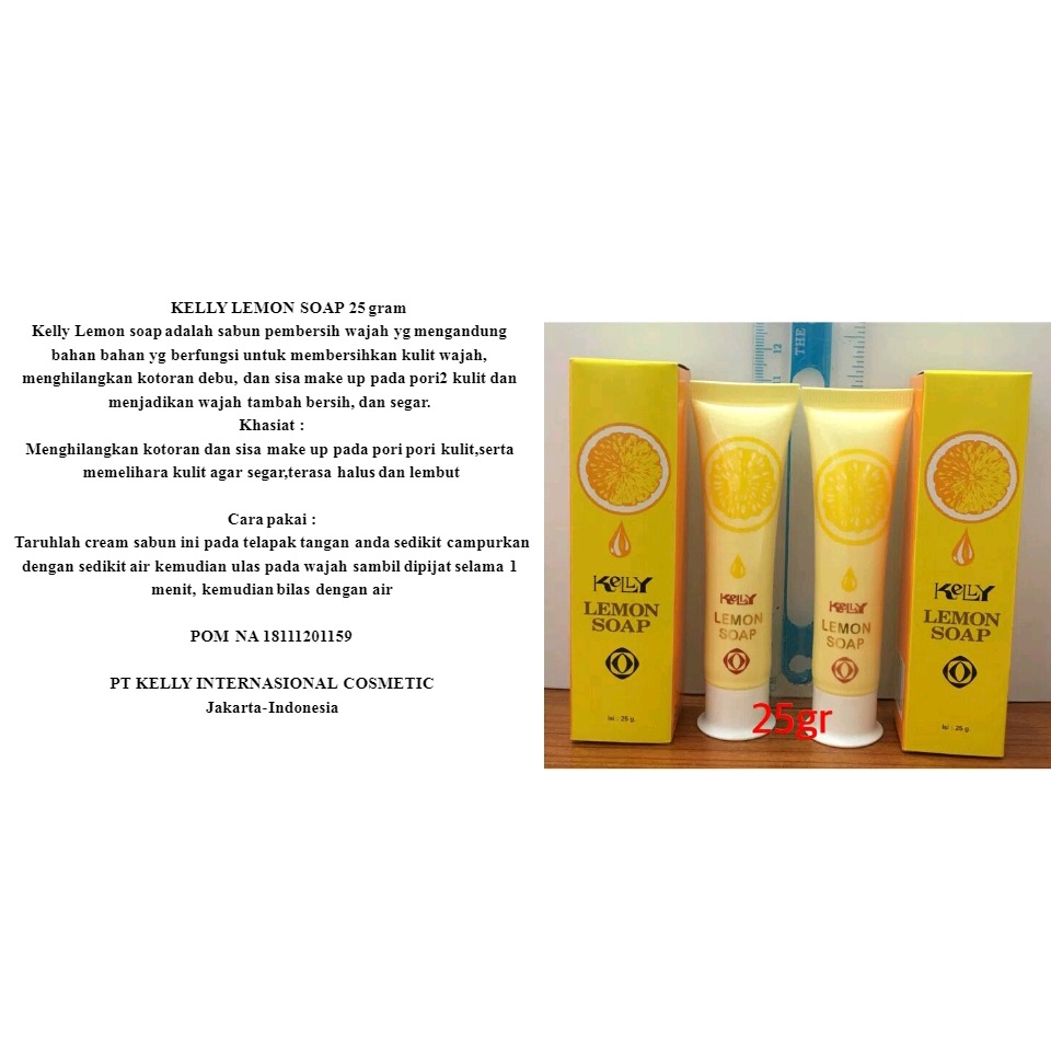 KELLY LEMON SOAP -  KELLY SABUN PEMBERSIH WAJAH