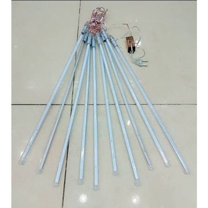 lampu meteor 50 cm isi 10 batang RGB 220 v