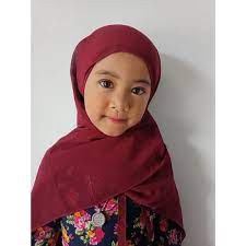 pashmina anak tali instant murah jahit tepi 2-10th(PTA)