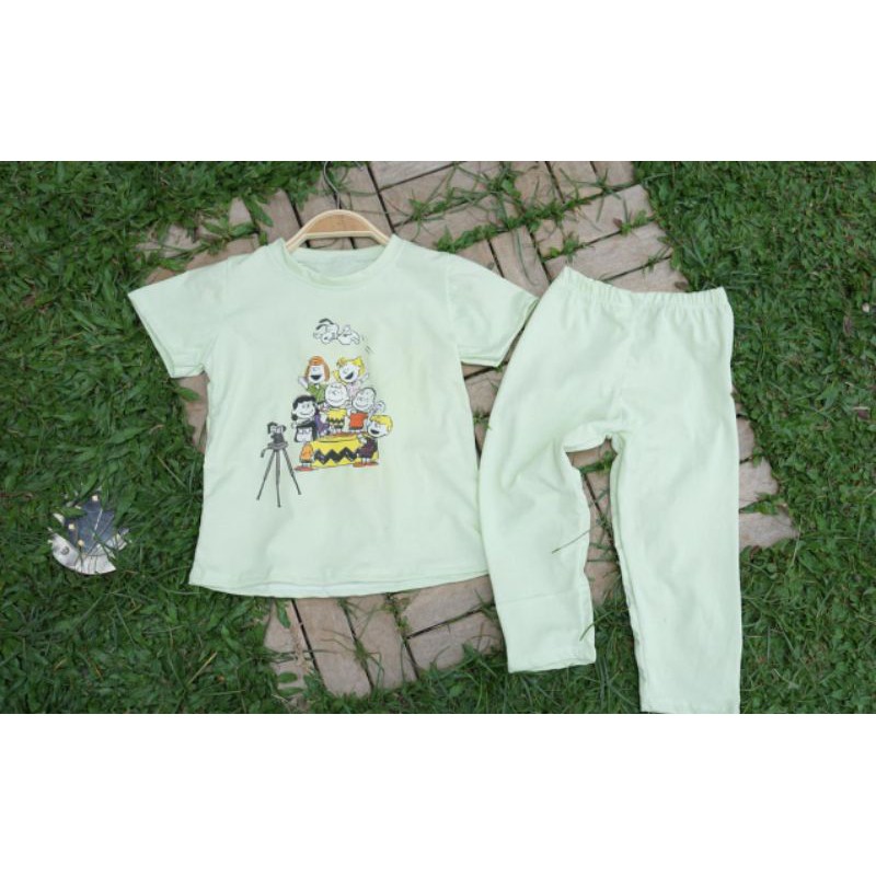 Baju Anak Green Snoopy