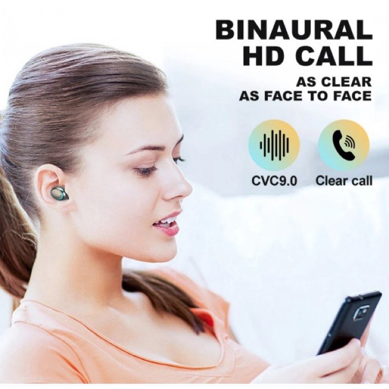 Headset F9-5 TWS Bluetooth 5.0 Rechargeable Wireless Touch Control Active Noise Reduction-5