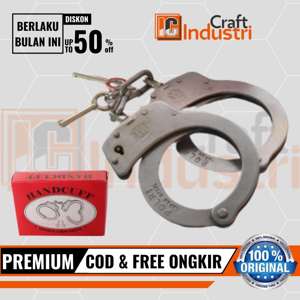 Jual TANGAN STAINLESS HANDCUFF ATRIBUT POLRI SECURITY SATPAM