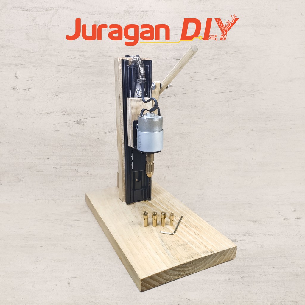 Paket Set Bor Duduk Mini PCB Stand Mini Drill DIY