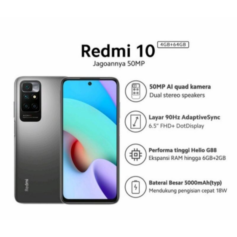 Redmi 10 RAM 4/64 GB Garansi Resmi-1