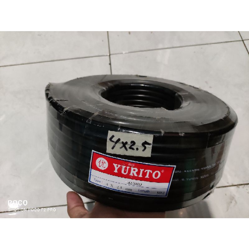 Kabel Speaker Audio NYYHY Yurito 4x2,5mm 4x2.5mm 4x2,5 4x2.5 mm Roll 50 Meter 50 M Hitam Original