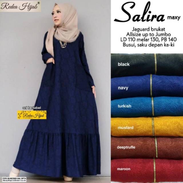 SALIRA Maxy - Gamis Jumbo Jaguard Brukat LD 110/3L / Embos Busui Saku MEWAH !!  / R.11 - 137-4920