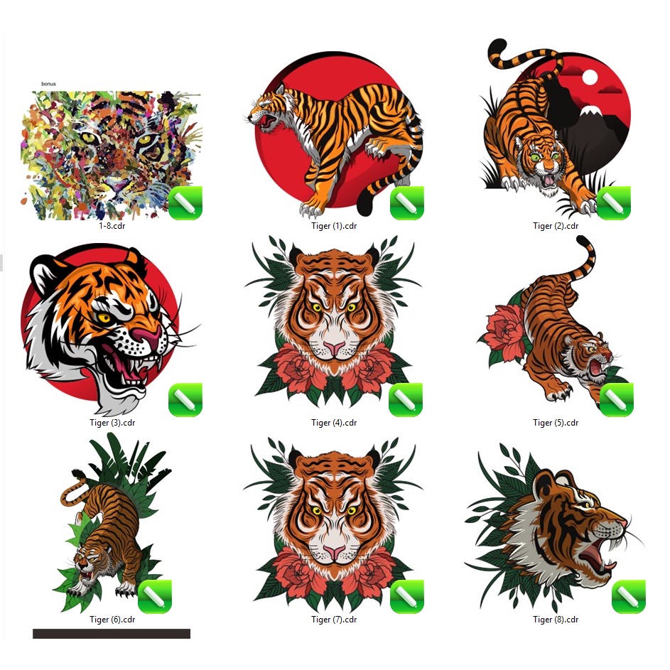 Tigers Watercolor Vector Art - Coreldraw
