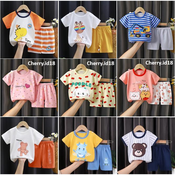 Cherry COD Setelan Anak Import / Baju Anak Laki Laki / Baju Anak Perempuan SLP89