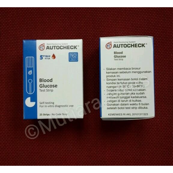 STRIP AUTOCHECK Glucose / Strip Autochek Cek Gula Darah - ISI 25 STRIP
