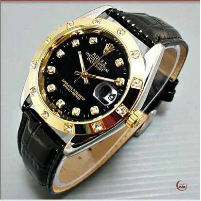 best produk Jam Tangan Pria / cowok ROlex Automatic Simple Elegant Tali Kulit