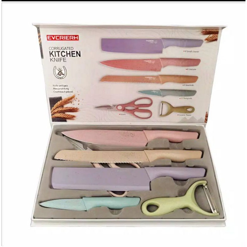 Set Pisau keramik Corrugated Evcrierh