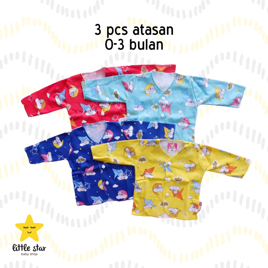 Y Lin 3 PCS Atasan Berkancing Anak Bayi Cewek Cowok | Lengan Panjang Pendek Kutungan Tanpa Lengan