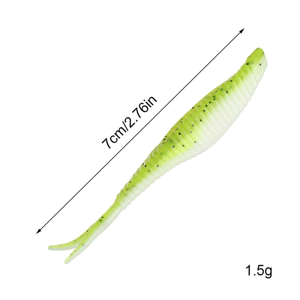 TOP 20pcs Umpan Cacing Silikon Sequin Alur Artificial Bait