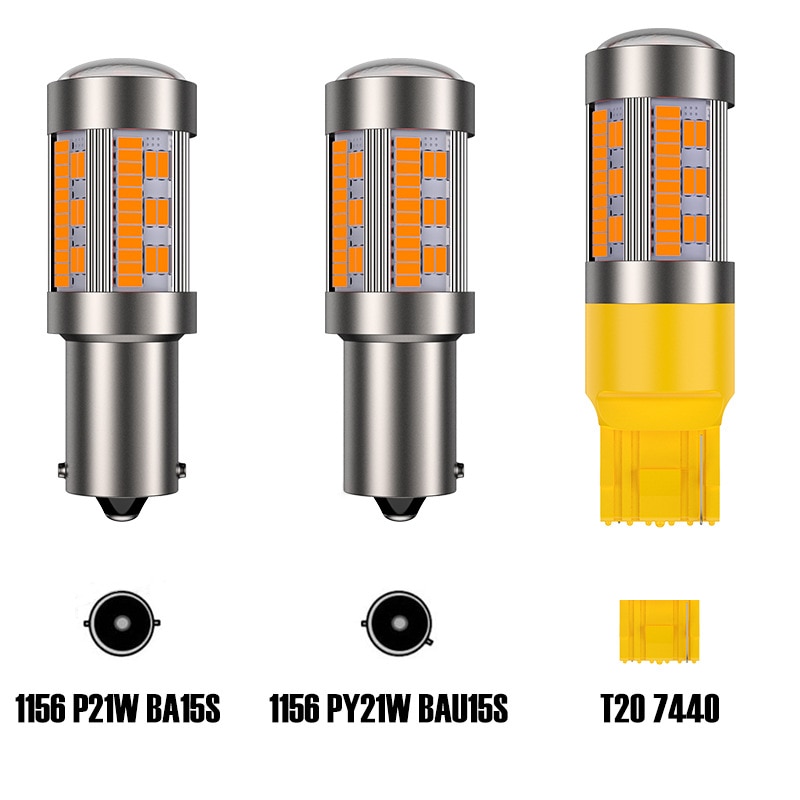 1 Pcs T20 LED 7440 W21W 4014 105SMD Canbus 1156 P21W BA15S LED BAU15S PY21W Lampu LED untuk Reverse Turn Signal Light Tidak Ada Hyper Flash