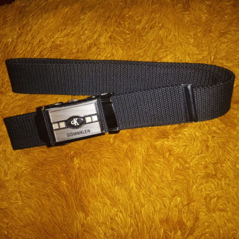 ikat pinggang pria kanvas jepit sabuk pria hitam