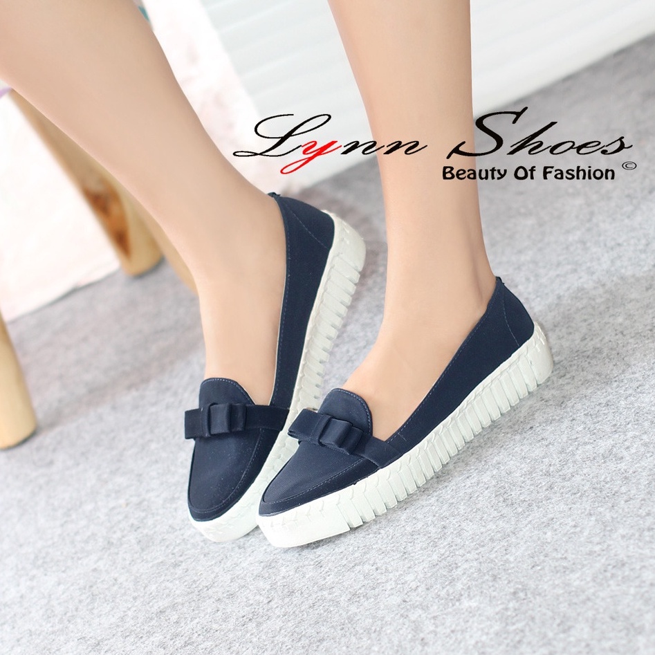 Lynn Sepatu Slip On Wanita K5MG  - Biru / Coklat / Cream / Hitam / Pink