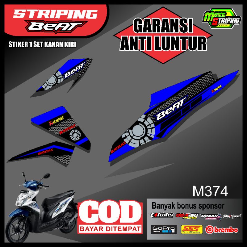 Striping Beat Fi 2013 2014 2015 - Stiker Motor Beat Fi - Lis Sticker Setiker Variasi Aksesoris Motor
