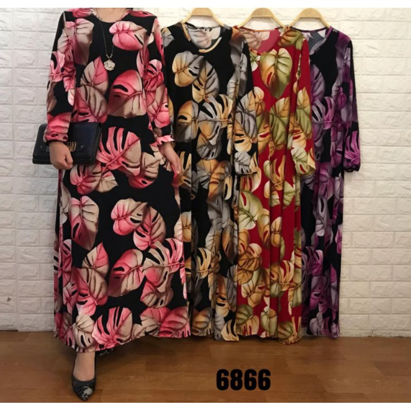 Gamis jersy korea captain import motif daun