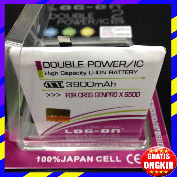 ACC HP BATERAI TANAM EVERCOSS GENPRO X S50D X50D 3900MAH DOUBLE POWER LOG ON