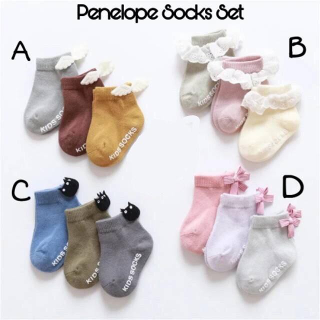 Baby Socks - Penelope Kaos Kaki Bayi Set isi 3