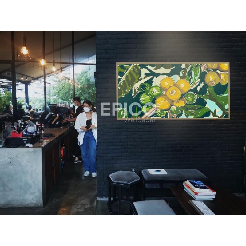 Lukisan Kopi Dinding Cafe | Pajangan Dinding Hiasan Interior Kedai Kopi | Lukisan Kopi Wall Art Prin