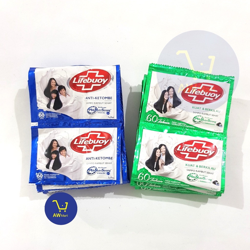 LIFEBUOY SHAMPOO 12 SACHET X 9 ML RENCENG - KUAT BERKILAU &amp; ANTI KETOMBE