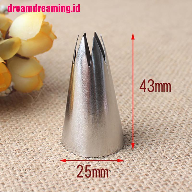 / Dreamdreaming / 1M# 304 Spuit Piping 6 Gigi Lurus Bahan stainless steel Untuk Dekorasi Kue