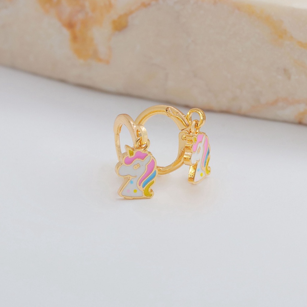 Anting Wanita Korea Anti Karat Anting Tusuk Aksesoris Fashion Murah Unicorn Gold 785