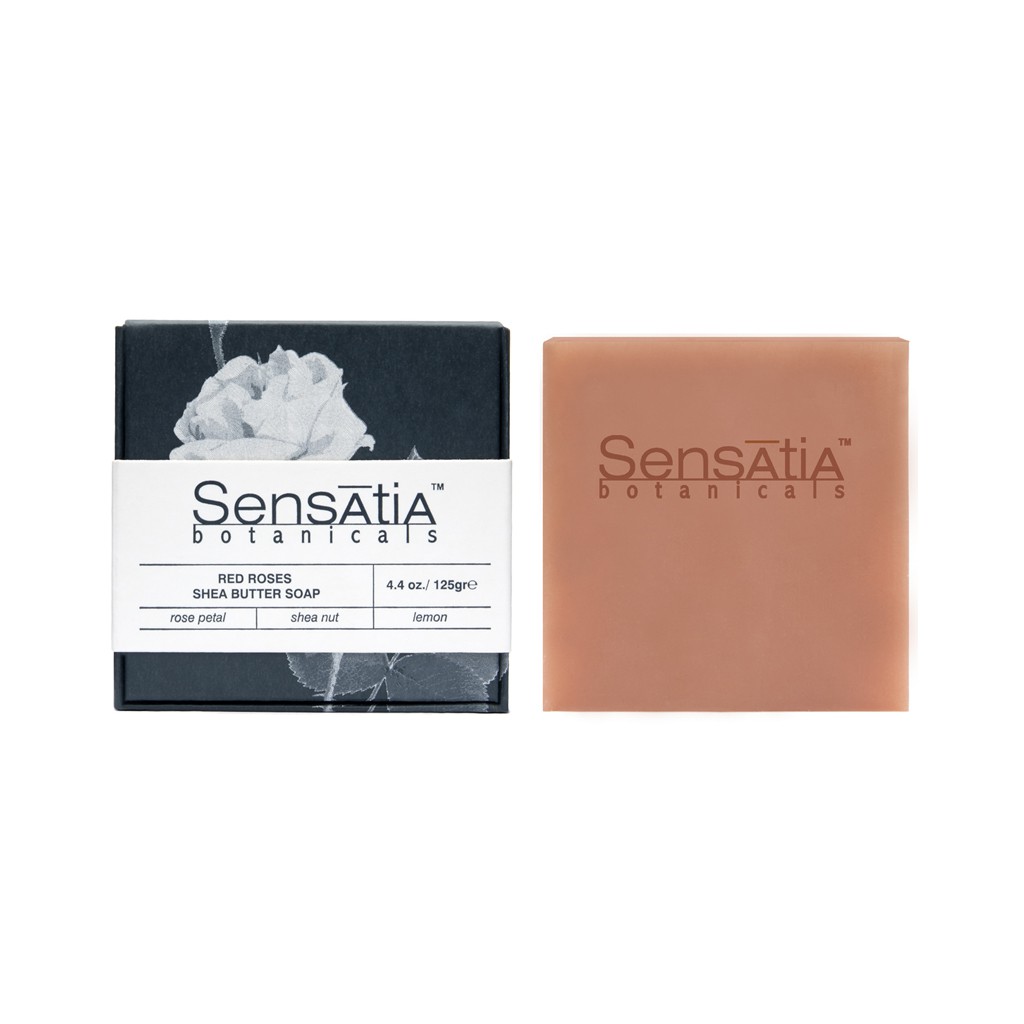 Sensatia Botanicals Red Roses Shea Butter Soap - 125gr / 4.4oz.