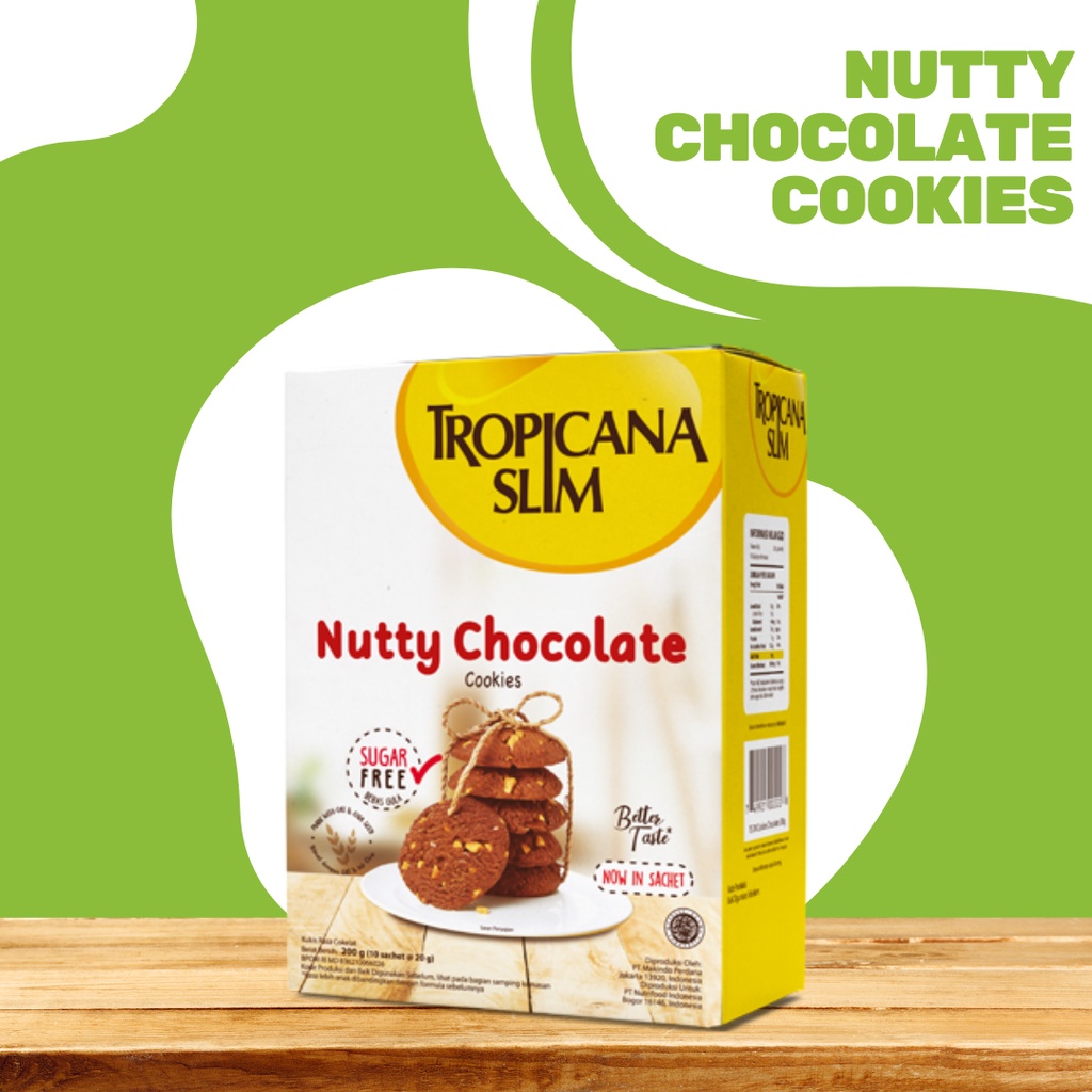 

Tropicanaslim Nutty Chocolate Cookies Snack Cemilan Sehat Bebas Gula Cookies Rasa Coklat