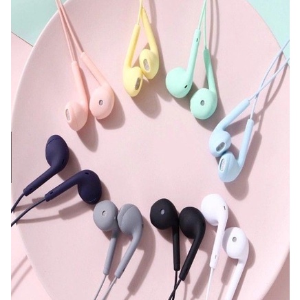 HEADSET MACARON U19 PACK PLASTIK HANDSFREE JACK 3.5MM MURAH MERIAH