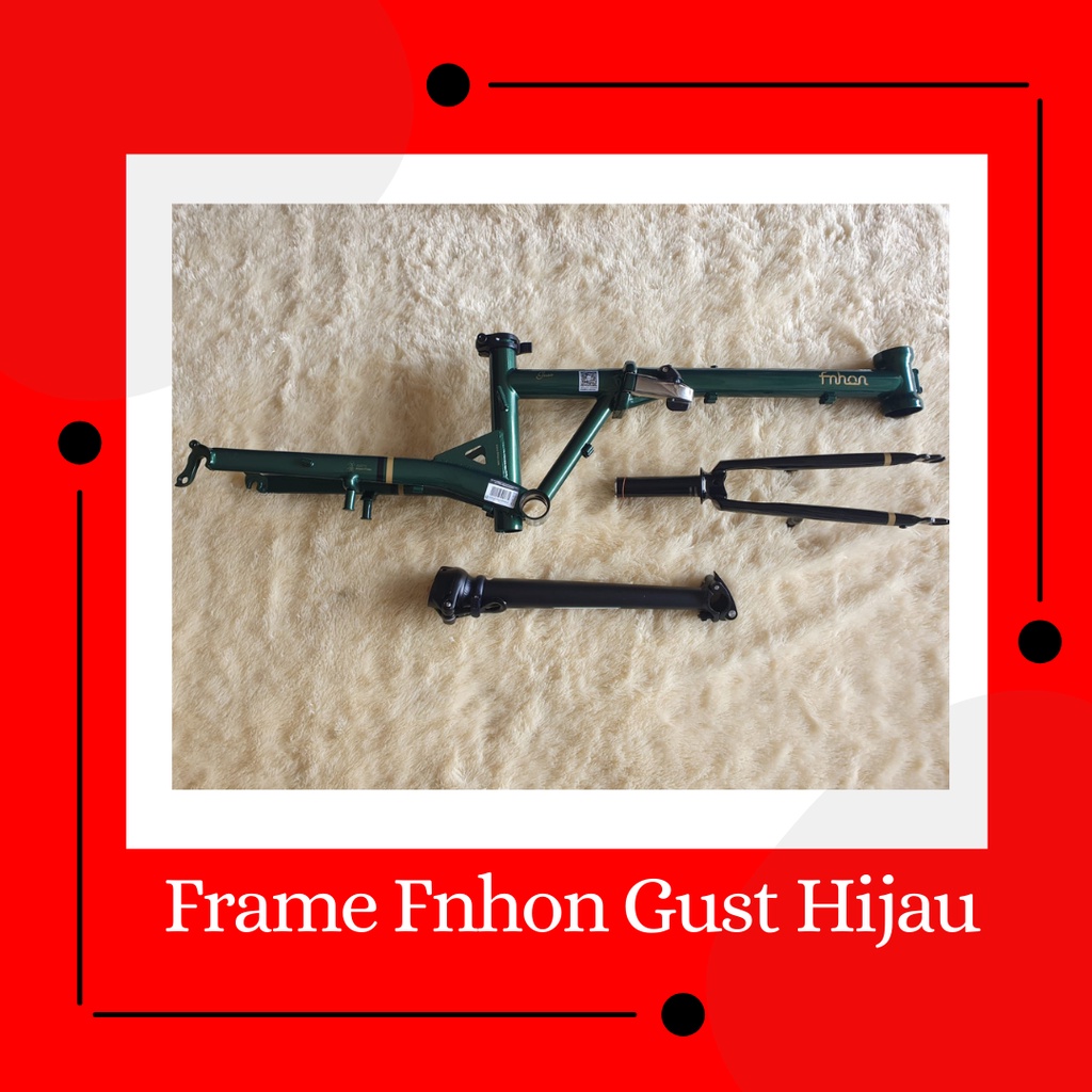 Frame set fnhon Gust Hijau 20 inch V brake