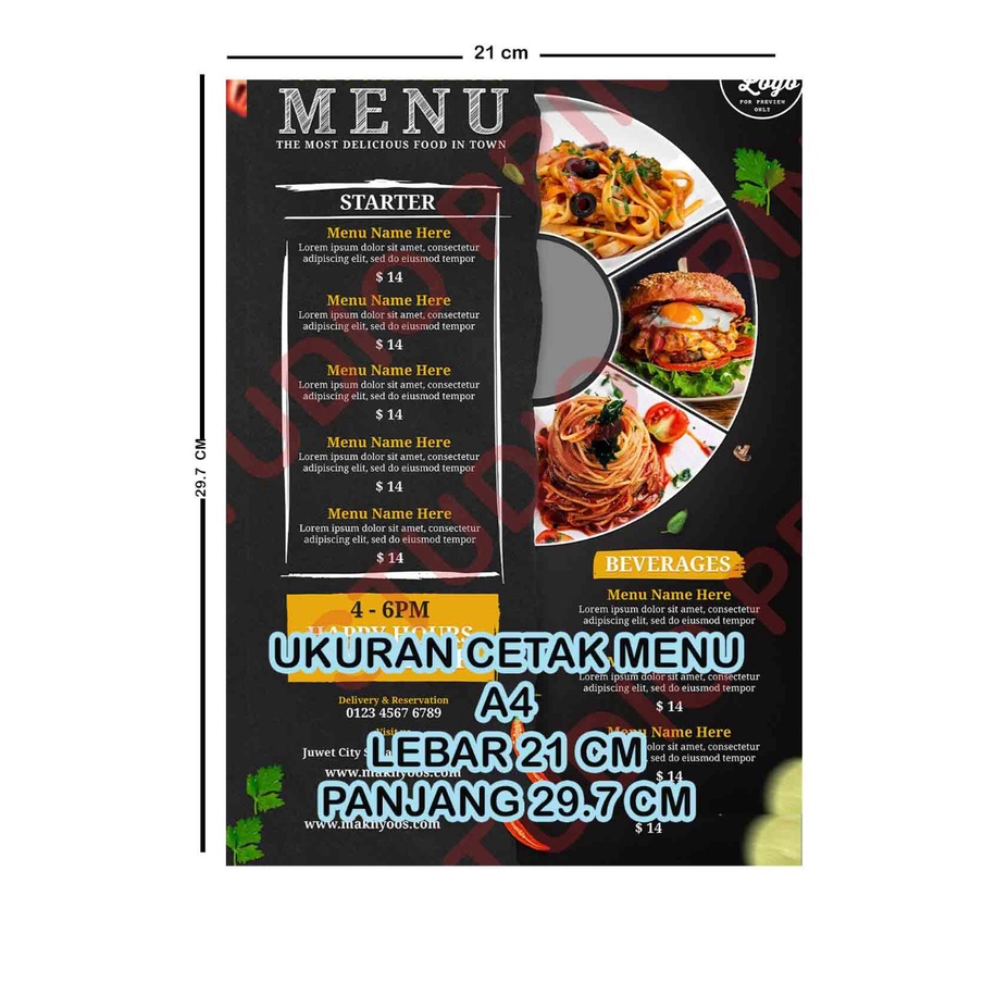 

CETAK DAFTAR MENU MAKANAN A4 1 SISI