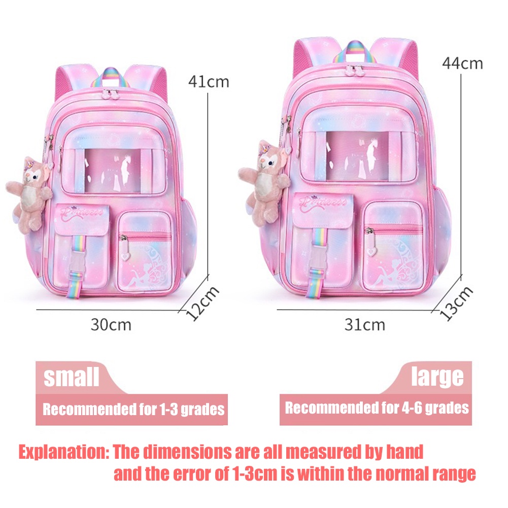 Tas sekolah sekolah dasar baru kulkas samping bukaan ringan tas sekolah berkapasitas besar untuk mengurangi beban tas sekolah anak perempuan impian tas ransel anak cocok untuk kelas 1-6-7