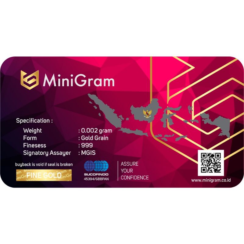 Emas logam mulia minigram 0.002gram