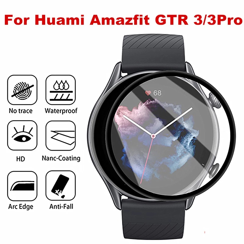 1pc Film Pelindung Layar Smartwatch Amazfit GTS 3 / GTR 3 Pro Bahan TPU Transparan Anti Gores