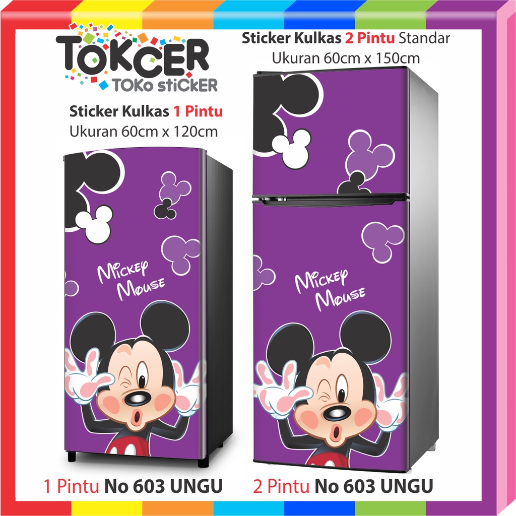 Stiker Kulkas 1 Pintu atau 2 Pintu STANDAR MIKI MOUSE