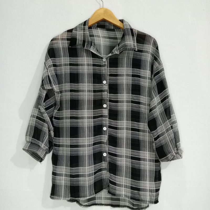 KEMEJA KOREAN LONG SLEEVE TRANSPARAN