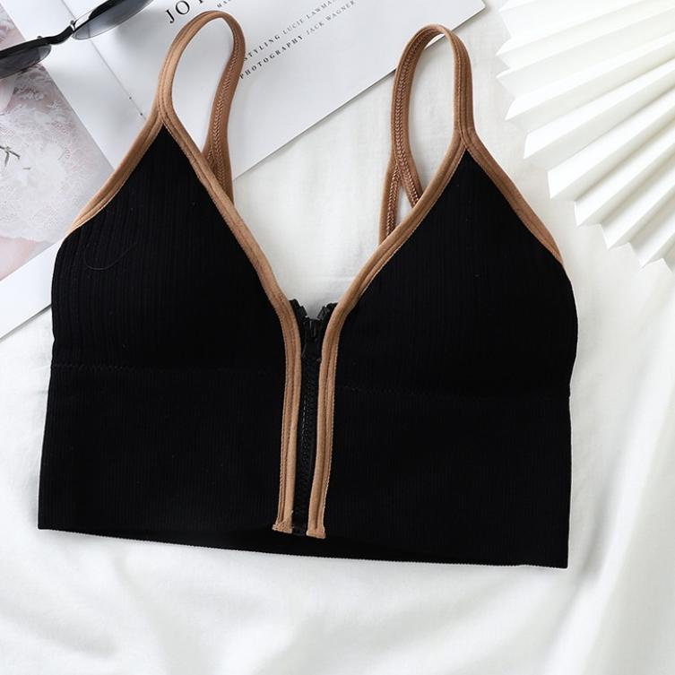 ORDER NOW Victoria Bra Sport Wanita Model Resleting Tank Top Korea 1054