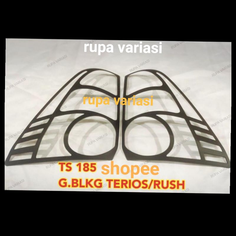 garnis cover lampu depan + belakang toyota RUSH / TERIOS 2007 2008 2009 2010 2011 CHROME CROME &amp; hitam doff