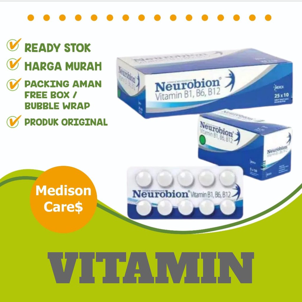 neurobion putih vitamin b1 b6 b12 | per strip isi 10