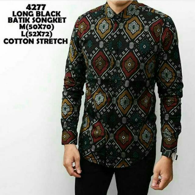 Kemeja Batik Songket Panjang Slim Fit (Idoim)